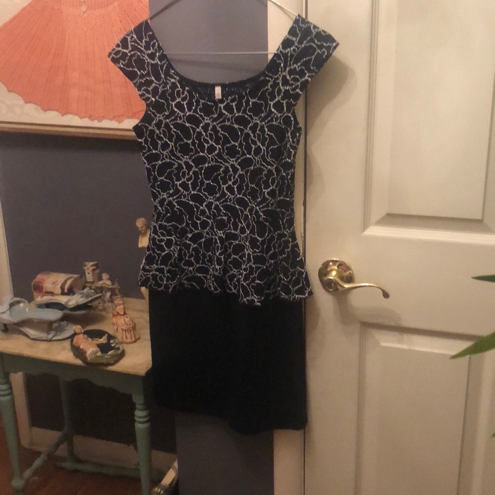 Millibon black with white dress